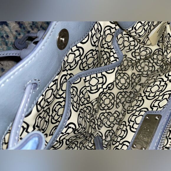 Rafe New York Ariana Leather Drawstring Handbag Blue Gray - Picture 8 of 10